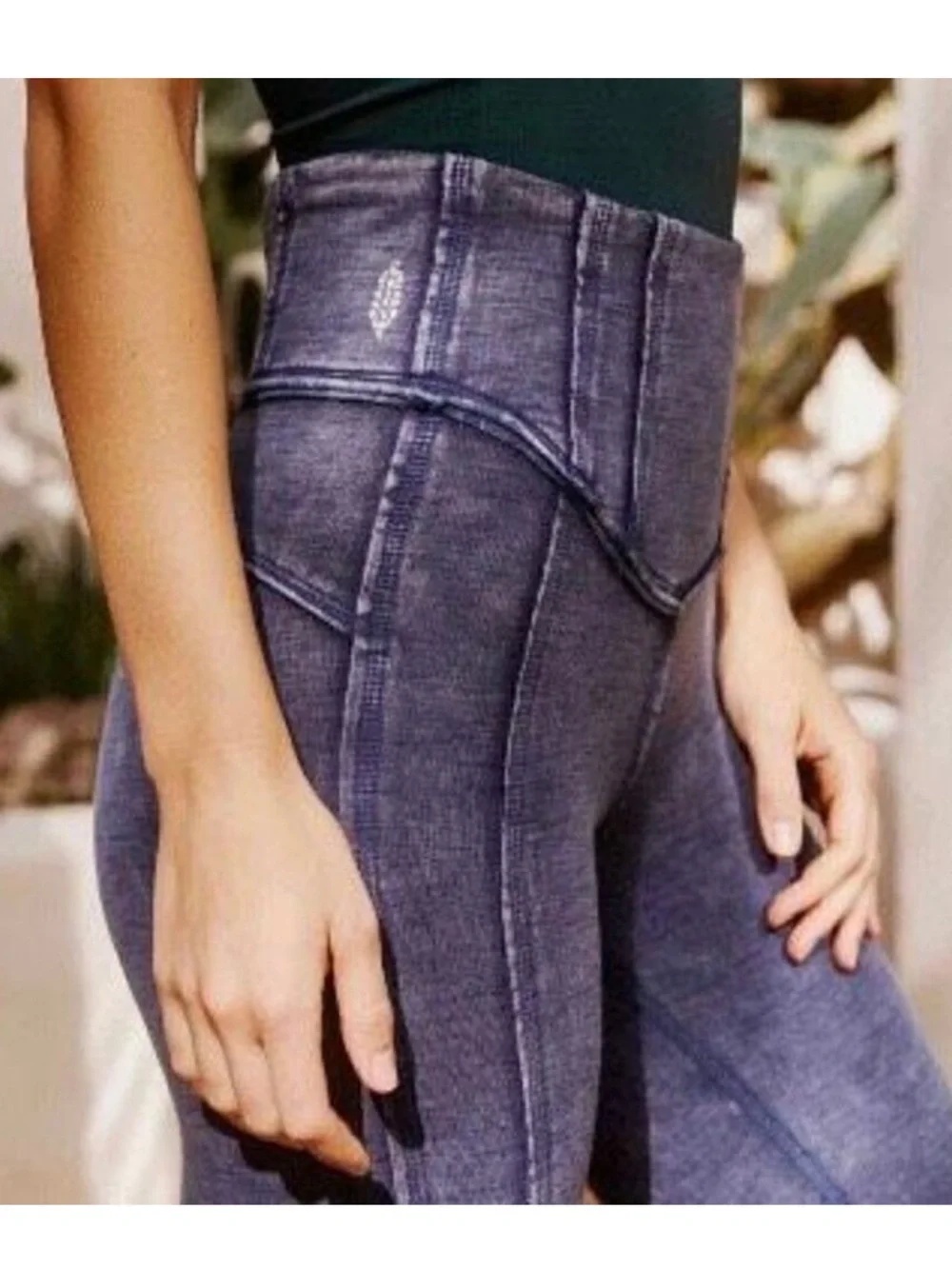 Free People Movement Hybrid Leggings Blue Size Medium